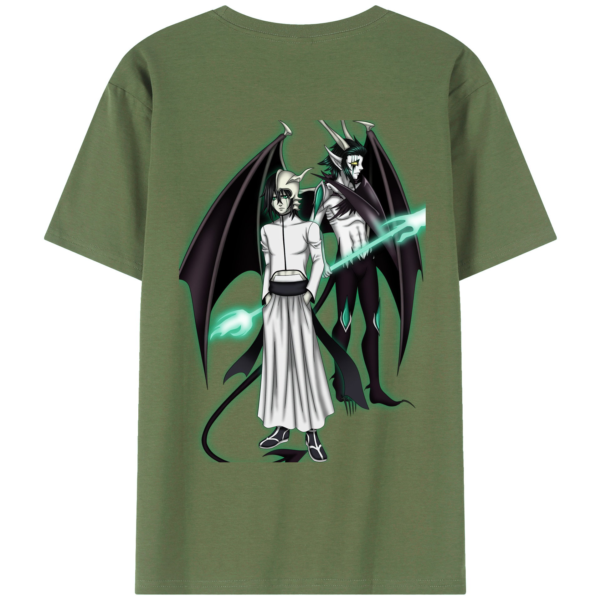 （画像用） ブリーチ ウルキオラ·シファー BLEACH Ulquiorra cifer 綿100％ メンズ半袖Tシャツ（バックプリント） 通気性